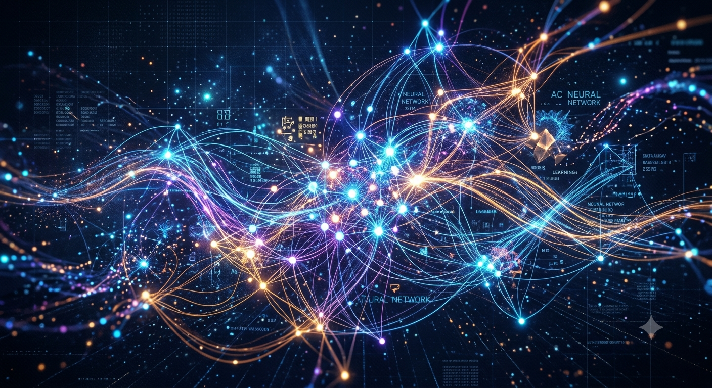 Abstract visualization of artificial intelligence and neural networks