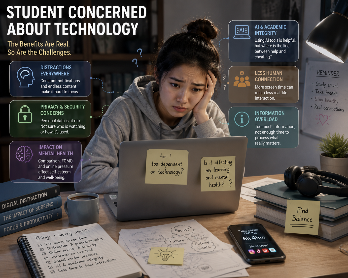 Student Concerned About Technology