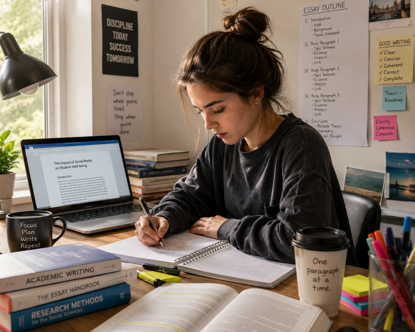 Student Writing Academic Essay